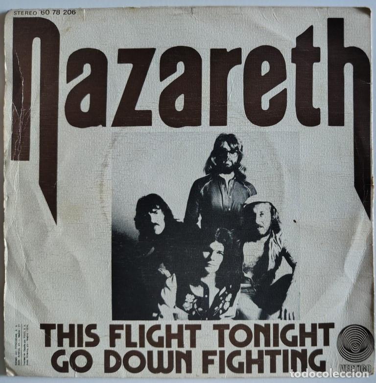 Discos de vinilo: Nazareth. This flight tonight/ Go down fighting. Vertigo, Spain 1974 single