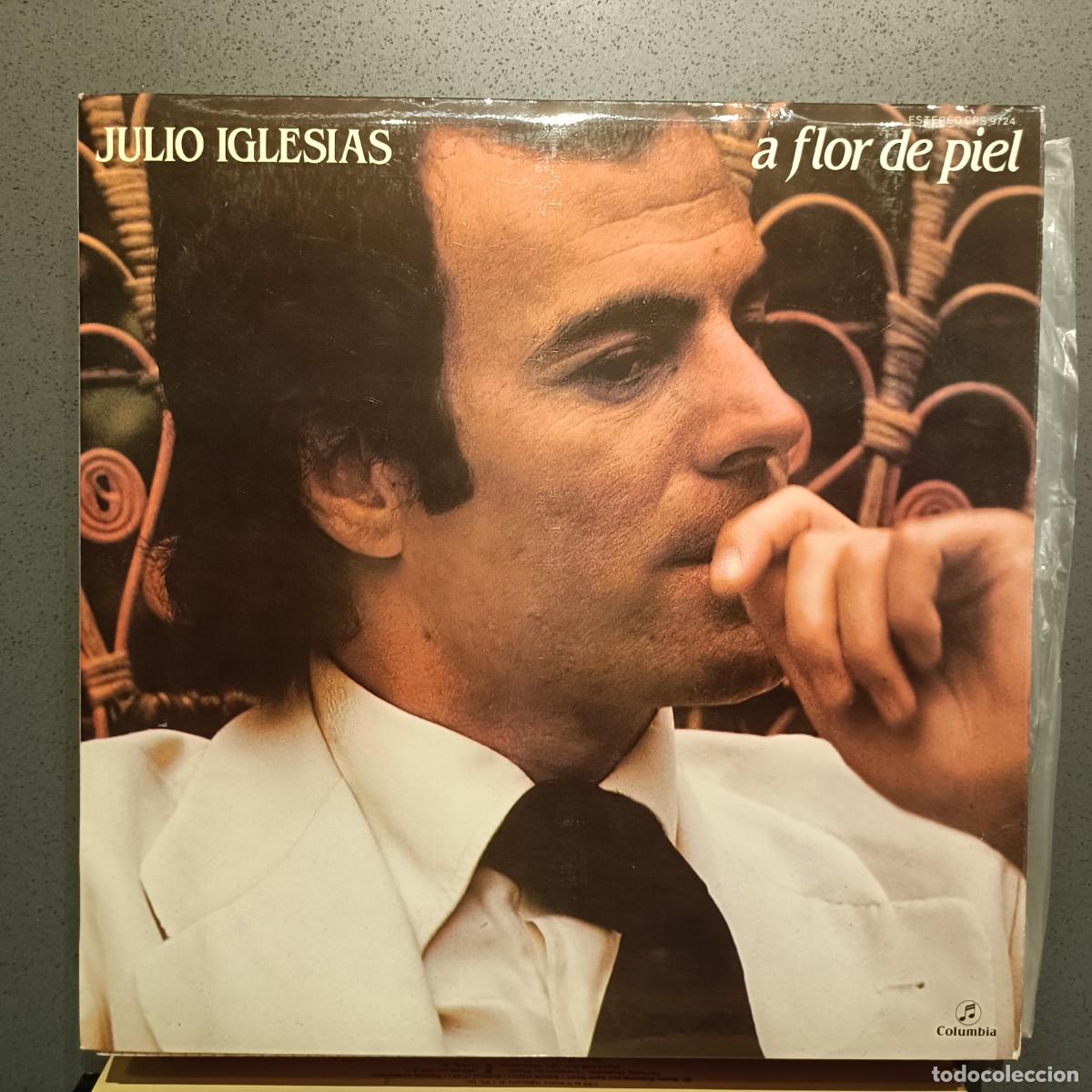 Discos de vinilo: Julio Iglesias - A Flor de Piel - LP. sello Columbia 1983
