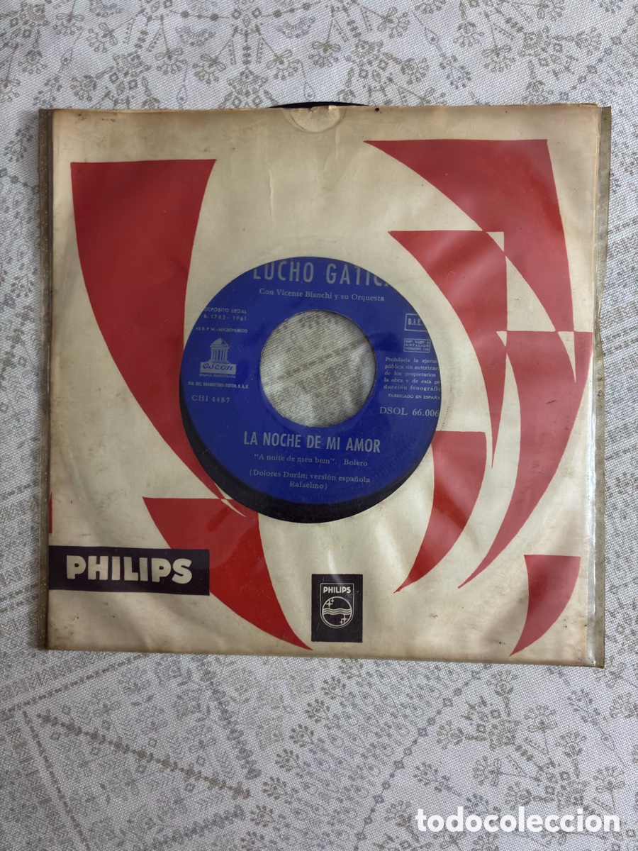 Discos de vinilo: LUCHO GATICA - LA NOCHE DE MI AMOR / LA NOCHERA - SINGLE 7&rdquo; ODEON / PHILIPS 1961