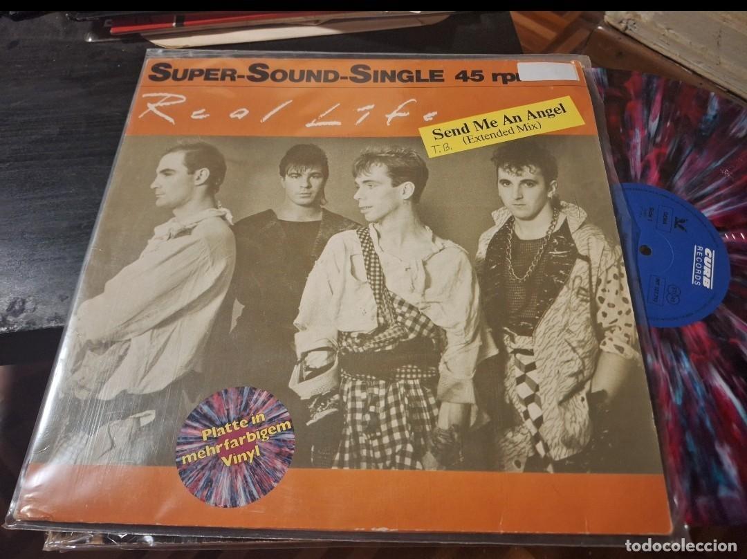 Discos de vinilo: REAL LIFE - SEND ME AN ANGEL 12&rdquo; MAXI ALEMANIA 1984 - VINILO COLOR - SYNTH POP