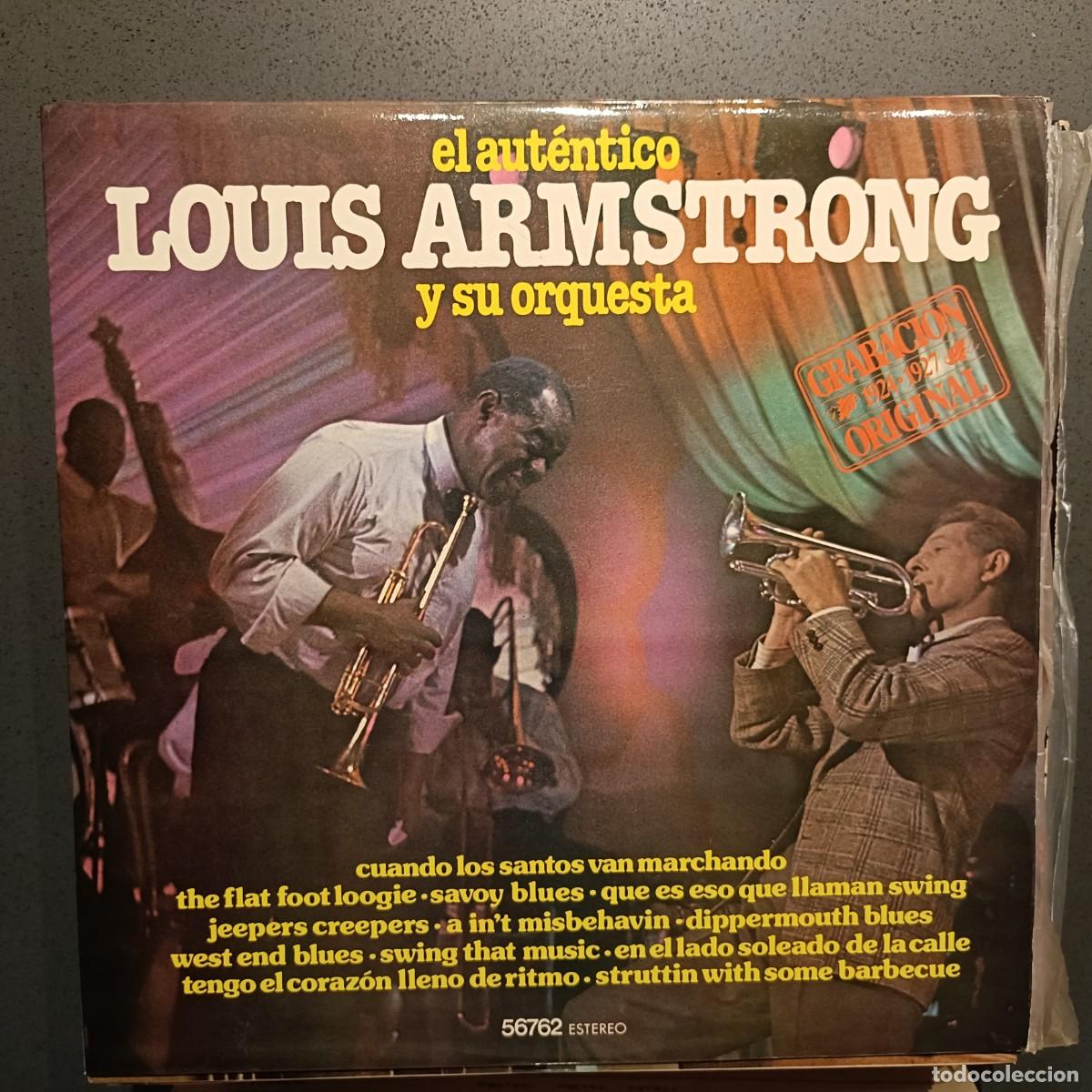 Discos de vinilo: Louis Armstrong - El Aut&eacute;ntico Louis Armstrong y su Orquesta - LP. sello NEVADA 1978