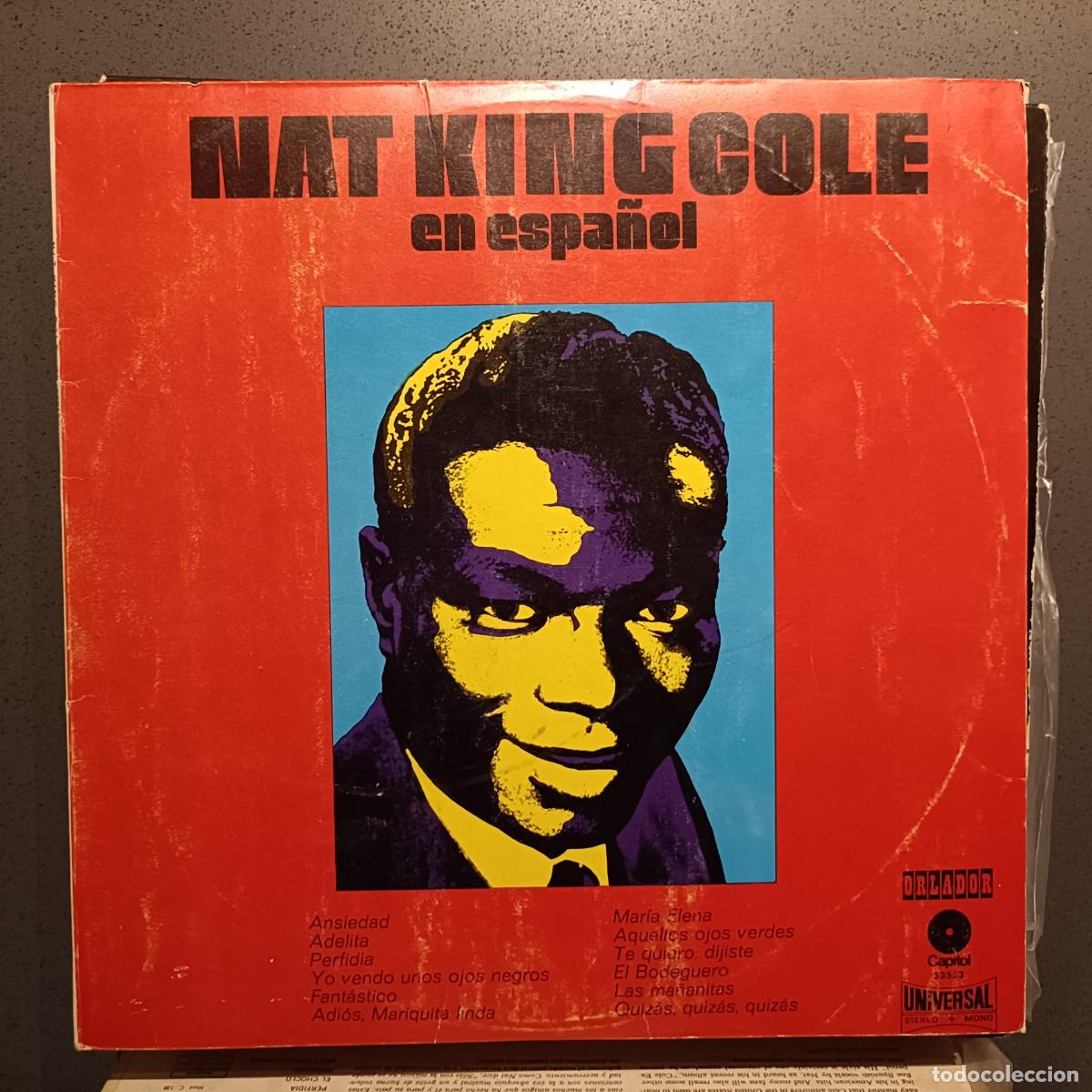 Discos de vinilo: Nat King Cole en Espa&ntilde;ol - Ansiedad, Adelita, Perfidia, Fant&aacute;stico, ... - LP. sello Capitol 1973