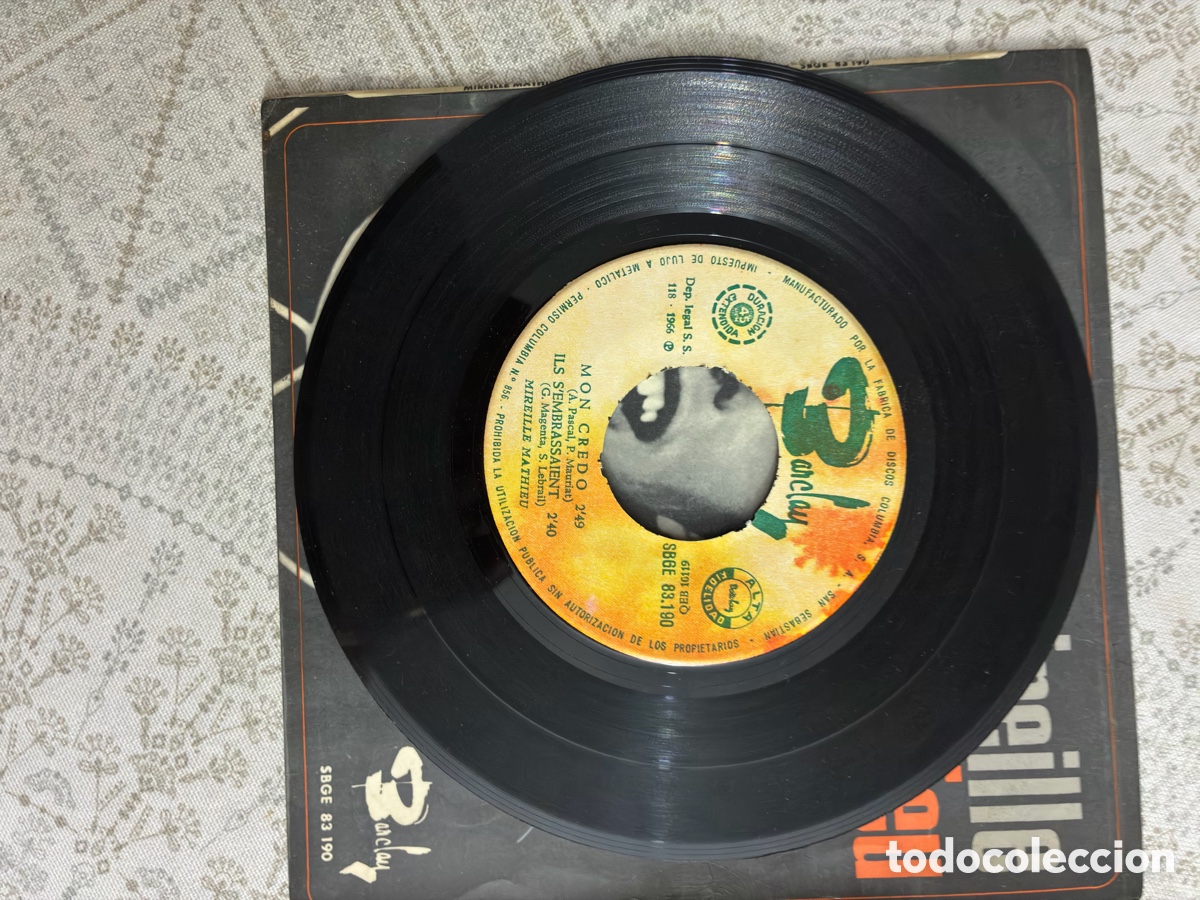 Discos de vinilo: MIREILLE MATHIEU - CEST TON NOM / MON CREDO - EP 7&rdquo; BARCLAY 1966 - Foto 3