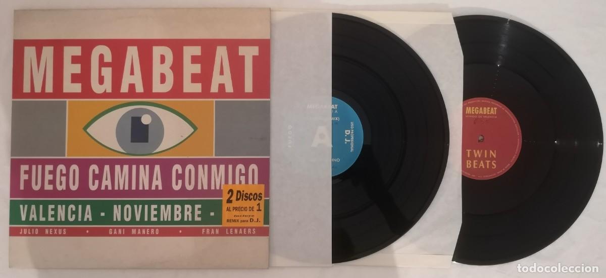 Discos de vinilo: DISCO VINILO MEGABEAT 2X1 FUEGO CAMINA / TWIN BEATS MAXI SINGLE 1991 &iexcl;DISCOS IMPECABLES!