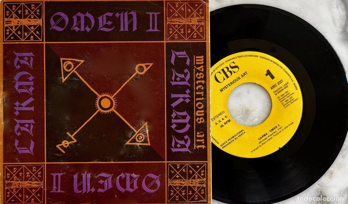 Discos de vinilo: MYSTERIOUS ART. CARMA-OMEN 2. SINGLE ESPA&Ntilde;A PROMOCIONAL GRABADO UNA SOLA CARA 1989