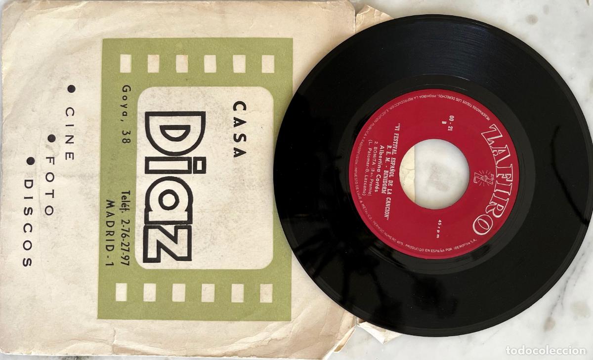 Discos de vinilo: ALBERTINA CORTES. ETERNIDAD. VI FESTIVAL BENIDORM. DISCO REGALO CASA DIAZ 1964