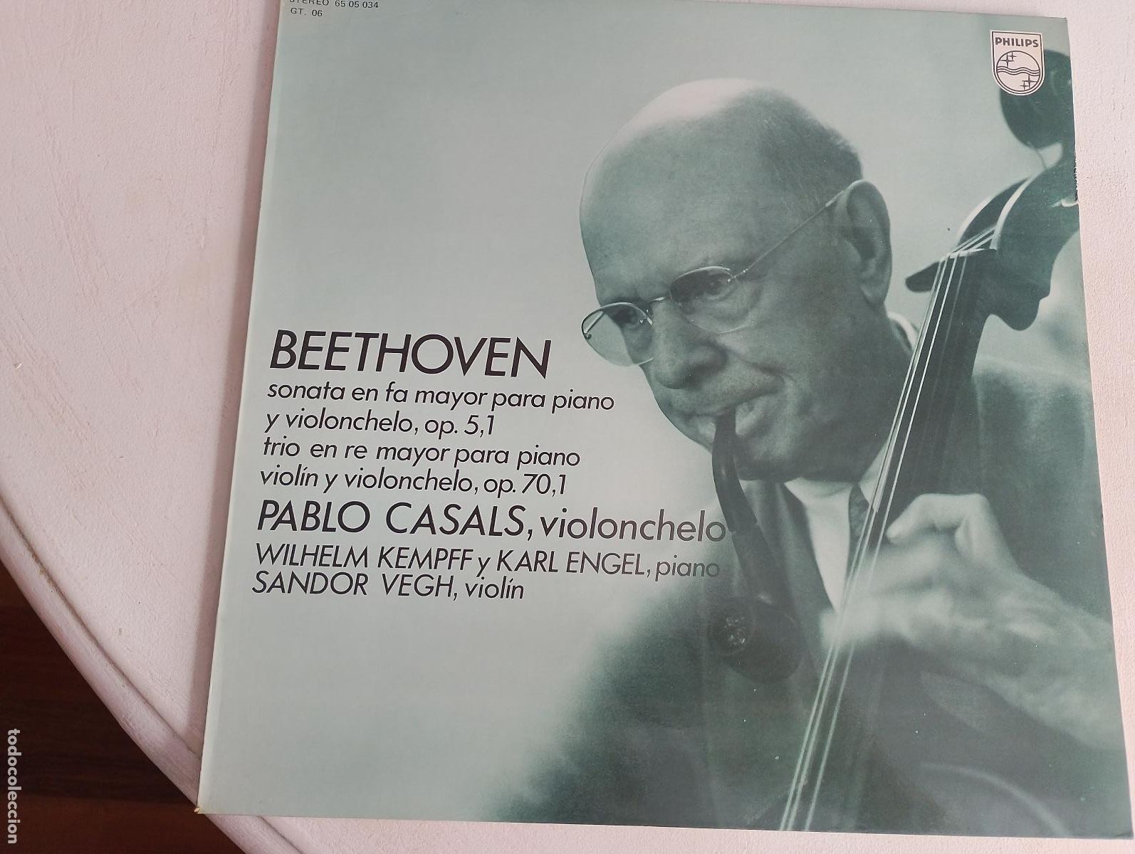 Discos de vinilo: Pablo Casals - Beethoven* &ndash; Sonata En Fa Mayor Para Piano Y Violonchelo, Op. 5,1 / Trio En Re Mayor