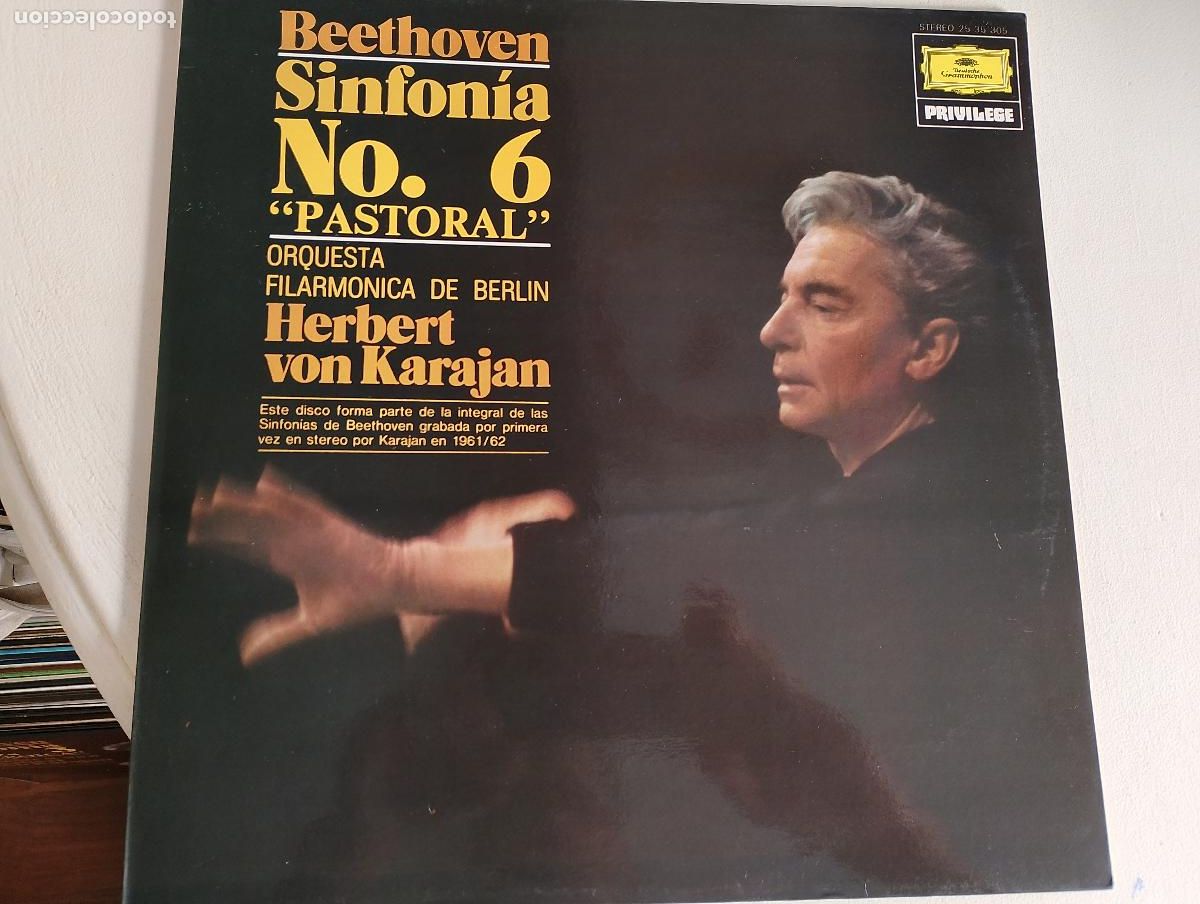 Discos de vinilo: Beethoven* - Orquesta Filarmonica de Berlin*, Herbert Von Karajan &ndash; Sinfon&iacute;a No. 6 &rdquo;Pastoral&rdquo;