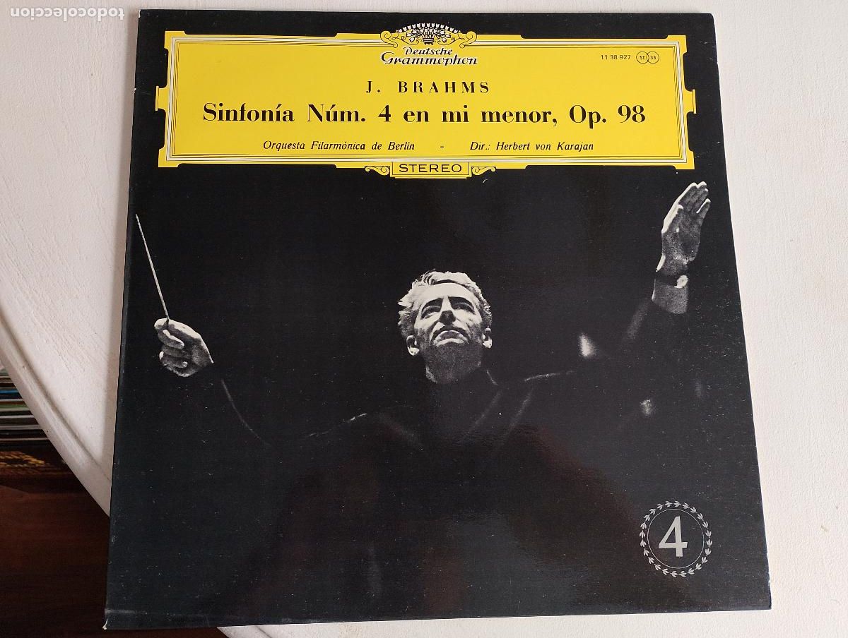 Discos de vinilo: J. Brahms*, Orquesta Filarm&oacute;nica de Berlin*, Herbert von Karajan &ndash; Sinfon&iacute;a N&uacute;m. 4 En Mi Menor, Op.