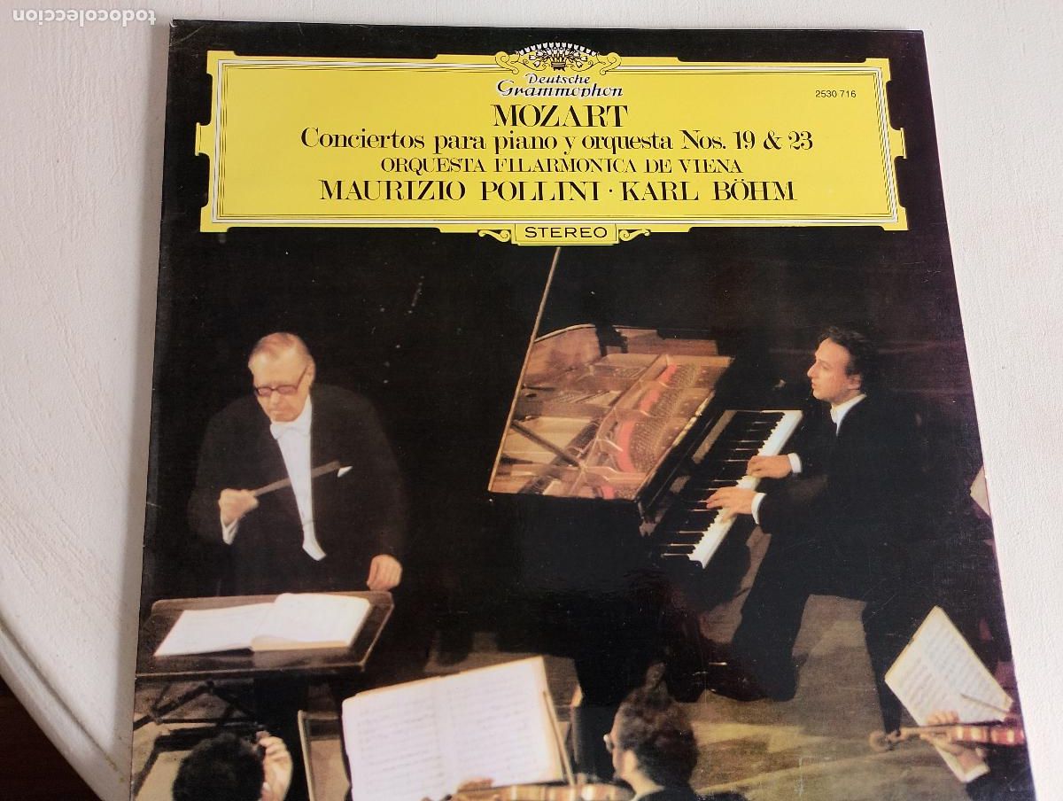 Discos de vinilo: Mozart* / Maurizio Pollini &middot; Karl B&ouml;hm &middot; Wiener Philharmoniker &ndash; Conciertos Para Piano Y Orquesta No