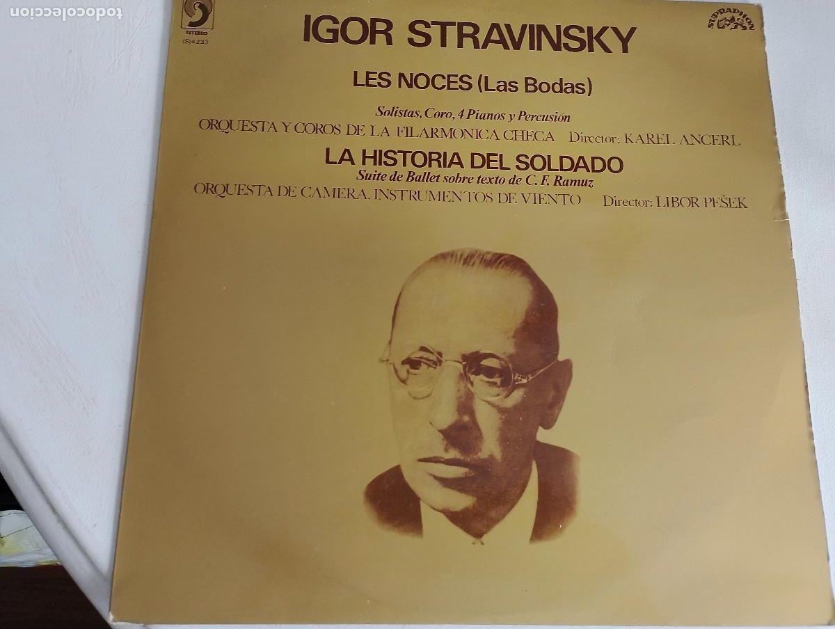 Discos de vinilo: igor stravinsky, las bodas, la historia del soldado, estereo ed espa&ntilde;ola 1974