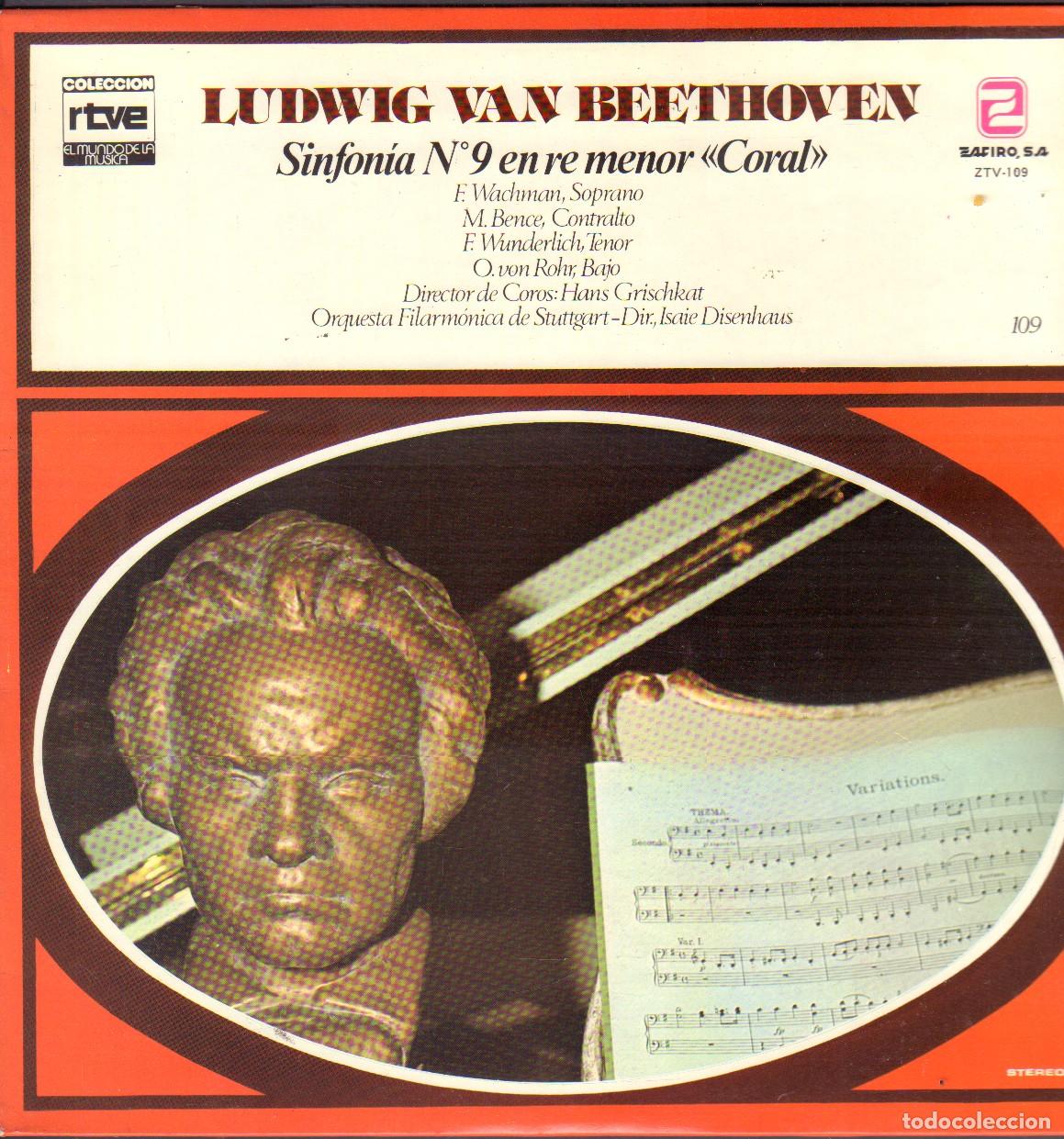 Discos de vinilo: LUDWIG VAN BEETHOVEN - SINFONIA N&ordm; 9 EN RE MENOR. COL. RTVE N&ordm; 109 / LP ZAFIRO 1979 RF-26640