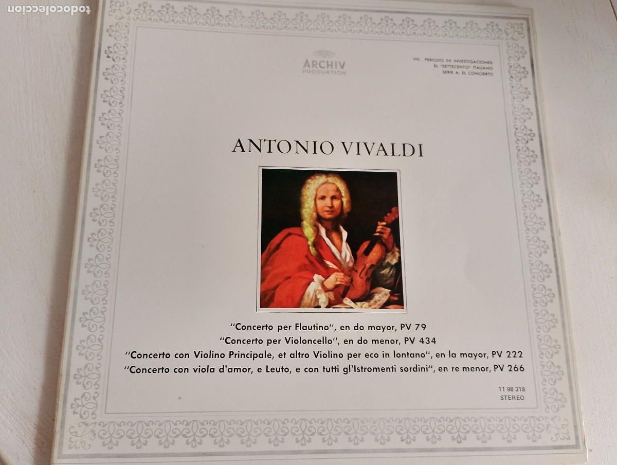Discos de vinilo: Antonio Vivaldi &ndash; &rdquo;Concerto Per Flautino&rdquo;, En Do Mayor, PV 79 / &rdquo;Concerto Per Violoncello&rdquo;, En Do Ma