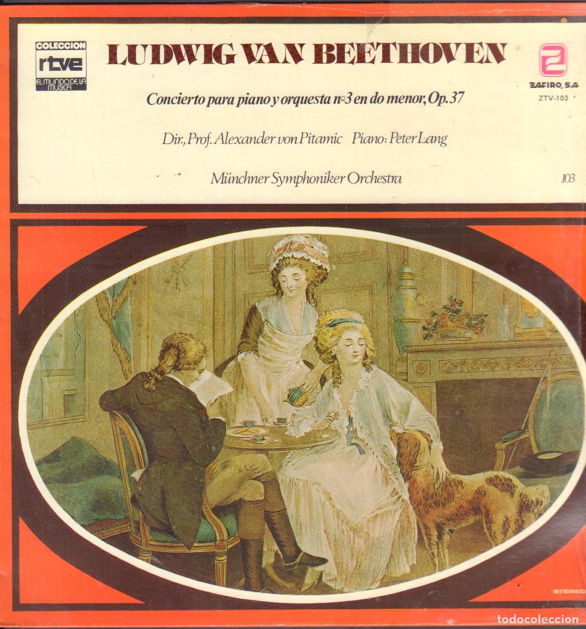 Discos de vinilo: LUDWIG VAN BEETHOVEN - CONCIERTO PARA PIANO N&ordm; 3. OP. 37 / COL. RTVE. N&ordm; 103 / LP ZAFIRO RF-26646
