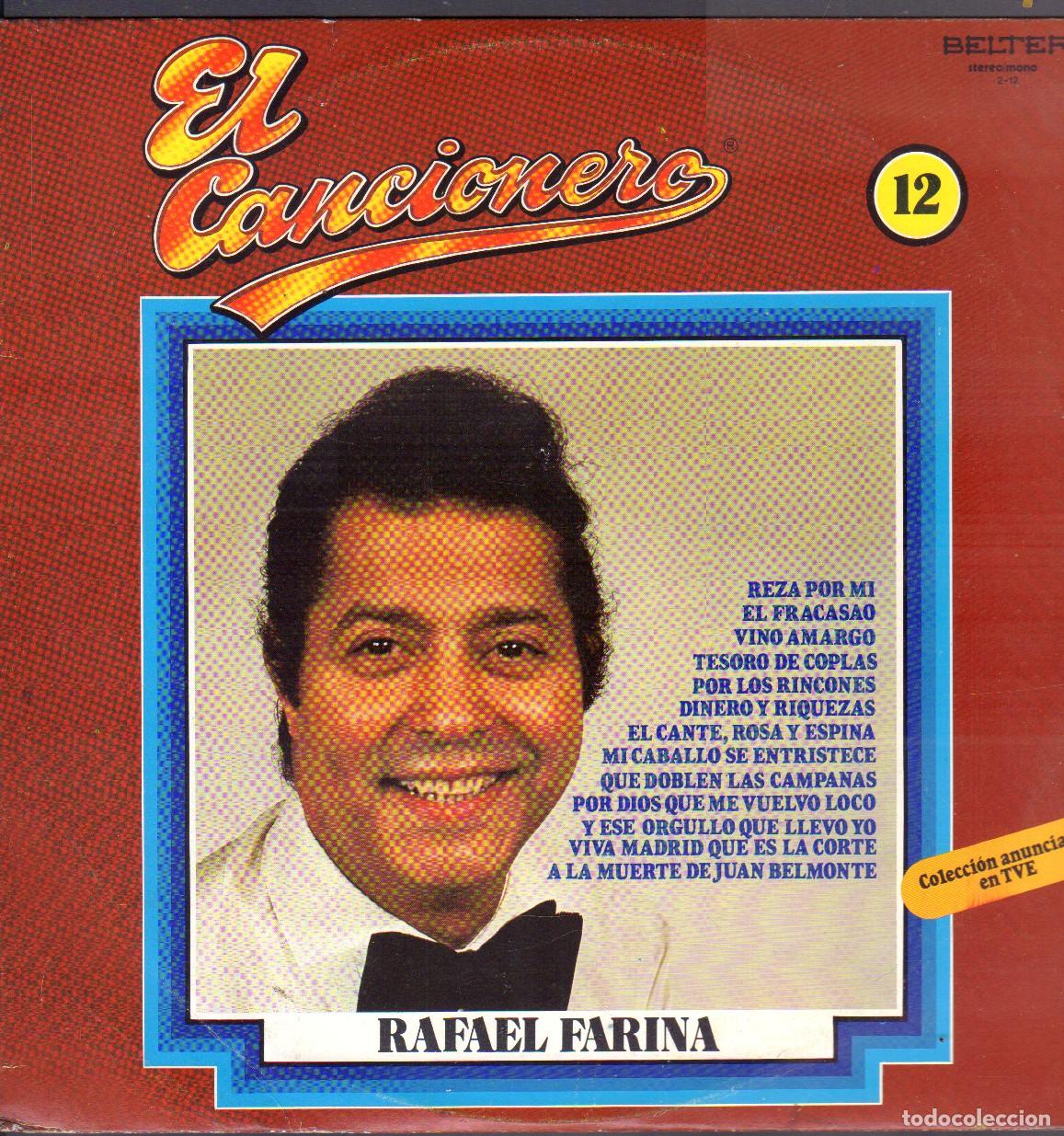 Discos de vinilo: RAFAEL FARINA - REZA POR MI, EL FRACASAO, VINO AMARGO. COL EL CANCIONERO N&ordm; 12 / LP BELTER RF-21663