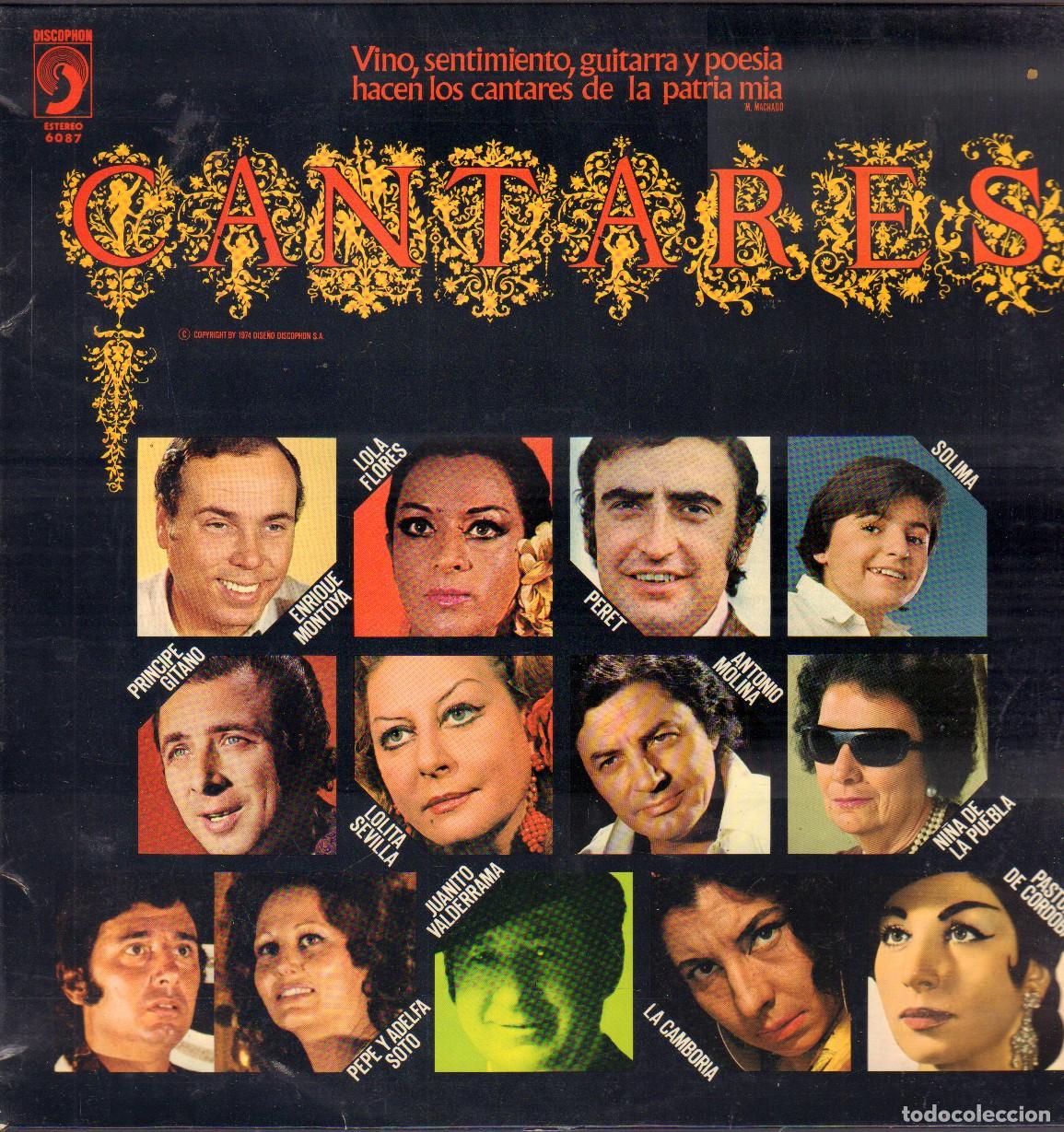 Discos de vinilo: CANTARES - ENRIQUE MONTOYA, LOLA FLORES, PERET, LOLITA SEVILLA.../ LP DISCOPHON 1979 RF-26667