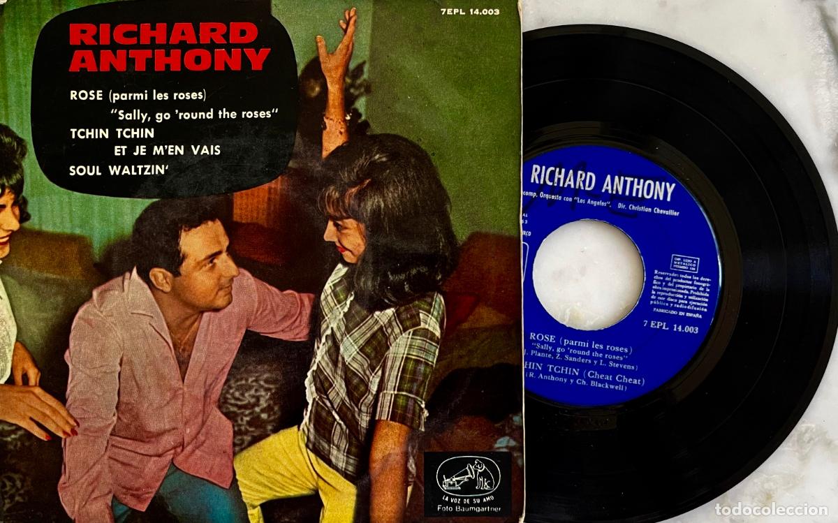 Discos de vinilo: RICHARD ANTHONY. ROSE + 3 TEMAS. SINGLE ORIGINAL ESPA&Ntilde;A 1963