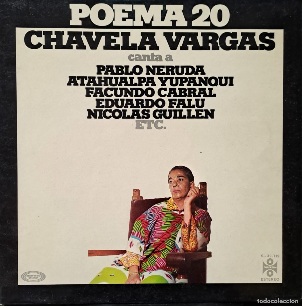 Discos de vinilo: LPs. CHAVELA VARGAS. POEMA 20, HAY UNOS OJOS, PREGUNTITAS A DIOS..... LP-SEXT-1386