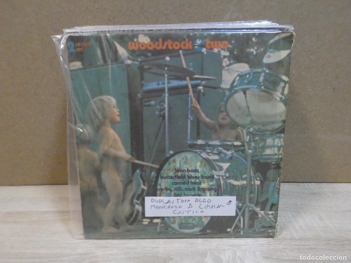 Discos de vinilo: ARKANSAS1980 BOXX743 VINILO LEVE USO AUN CORRECTO WOODSTOCK VOL.2 DOBLE LP ALGO MANCHADO
