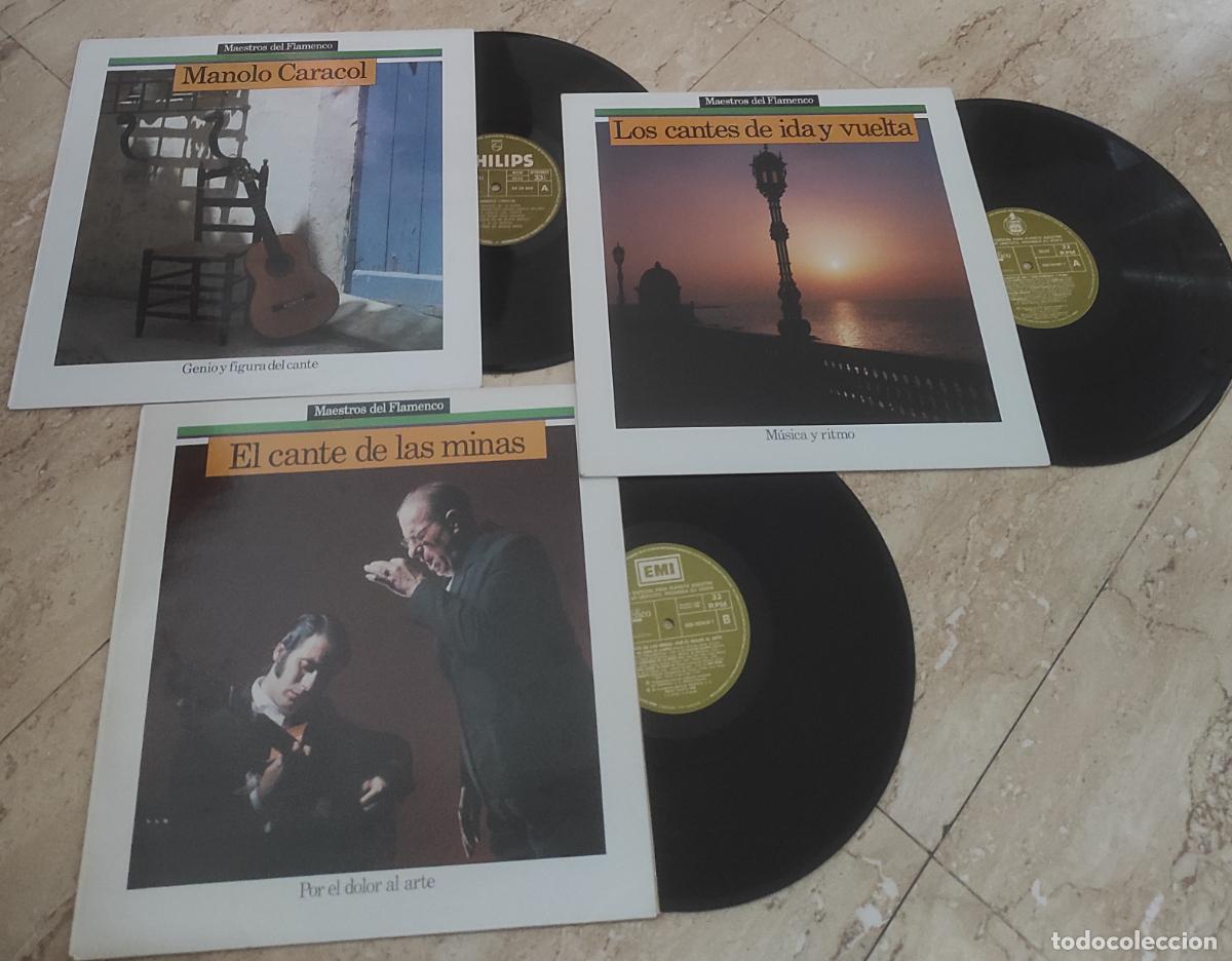 Discos de vinilo: MAESTROS DEL FLAMENCO-LOTE TRES LP- EXCELENTES COMO NUEVOS-