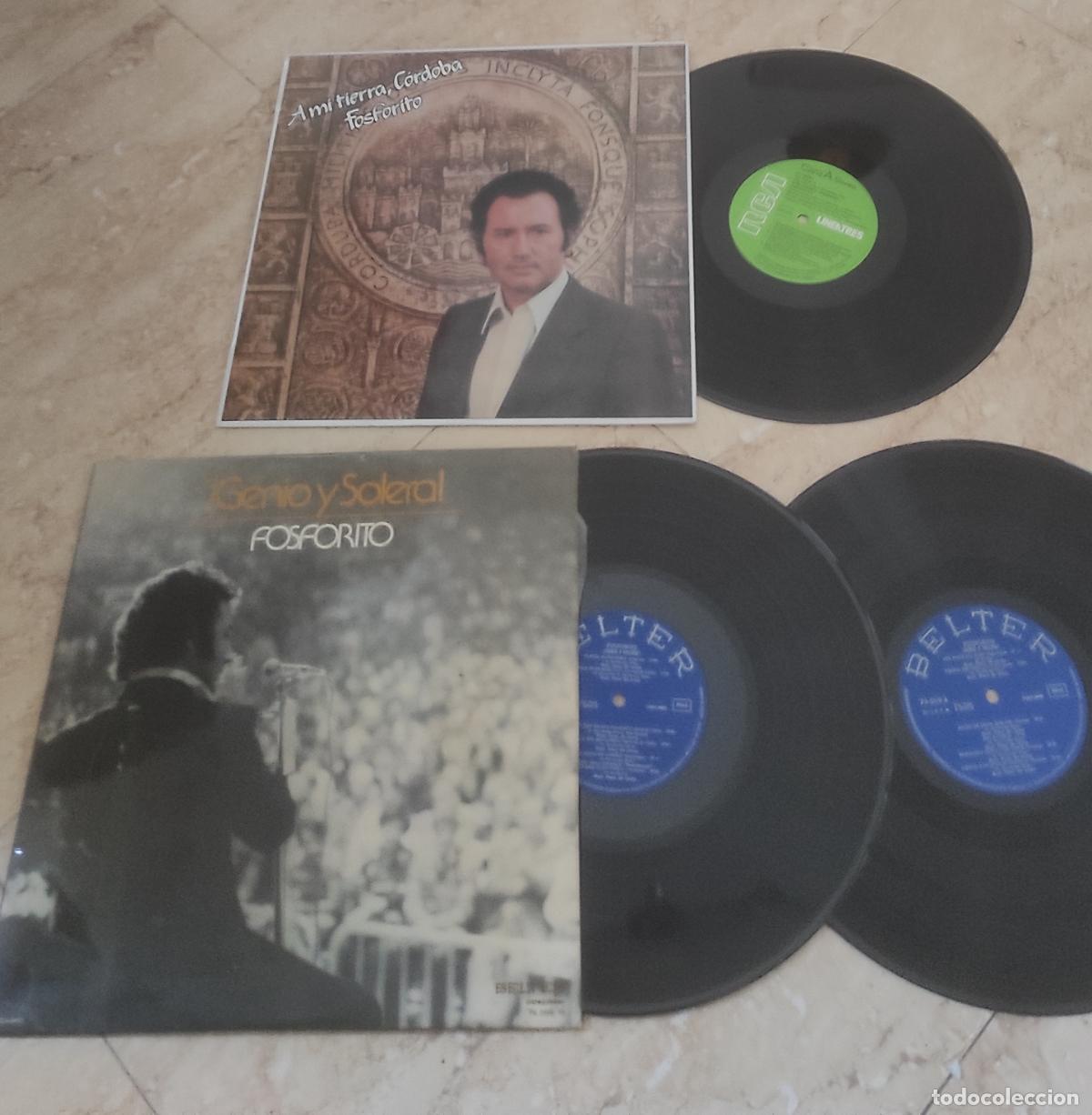 Discos de vinilo: FOSFORITO-LOTE DOS DISCOS UN DOBLE LP ( GENIO Y SOLERA) Y UN LP ( A MI TIERRA CORDOBA) EXCELENTES