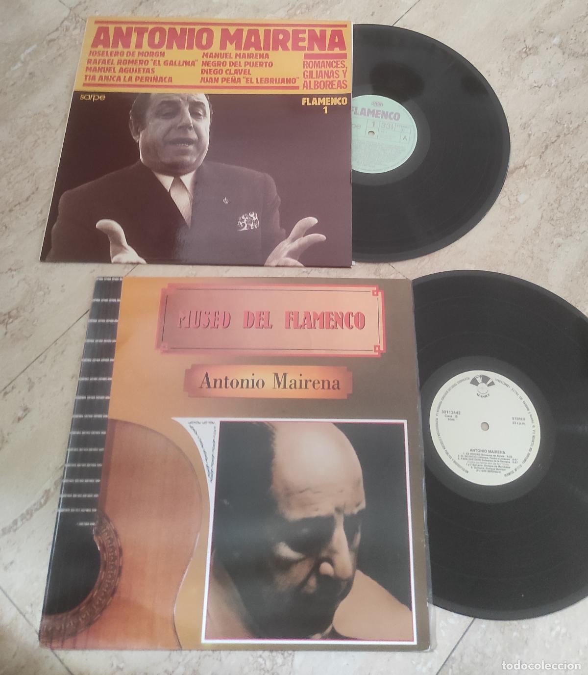 Discos de vinilo: ANTONIO MAIRENA-LOTE DOS LP-ROMANCES GALIANAS Y ALBOREAS-Y MUSEO DEL FLAMENCO-EXCELENTE COMO NUEVOS