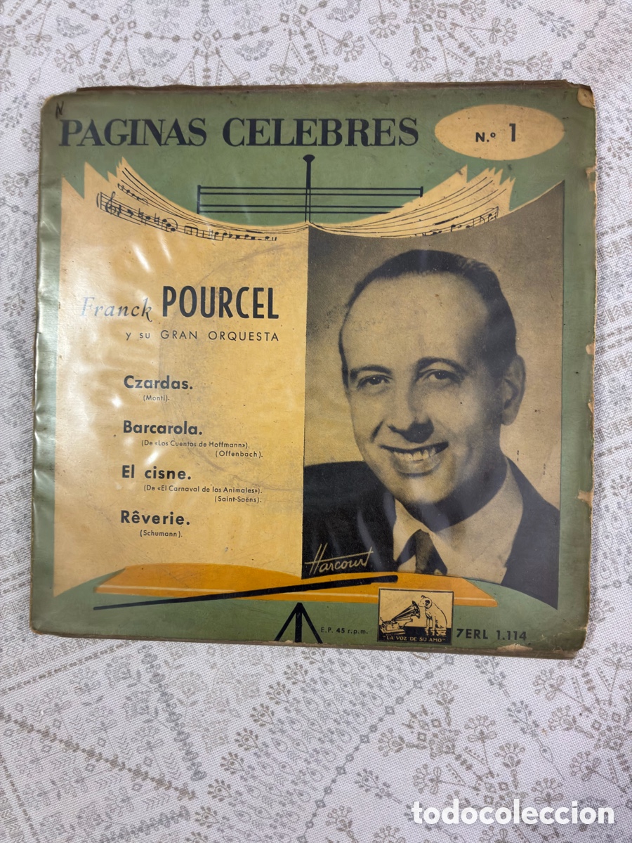 Discos de vinilo: EP Franck Pourcel Y Su Gran Orquesta - P&aacute;ginas C&eacute;lebres N.&ordm; 1 (La Voz De Su Amo 7ERL 1.114, 50s)