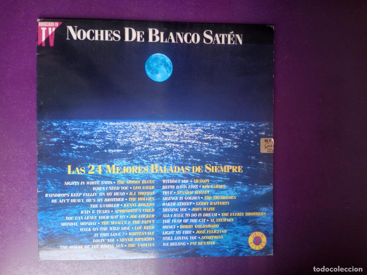 Discos de vinilo: NOCHES DE BLANCO SATEN - DOBLE LP EMI 1991 - LAS 24 MEJORES BALADAS 60'S 70'S 80'S, MUY POCO USO