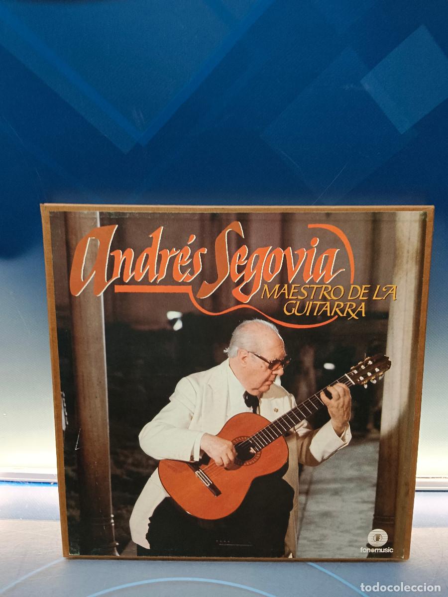Discos de vinilo: 3 lps, BOX, vinilos, Andr&eacute;s Segovia, maestro de la guitarra