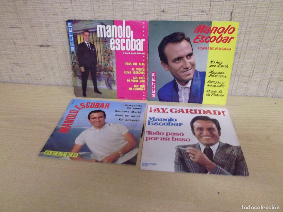 Discos de vinilo: Lote de cuatro discos peque&ntilde;os de Manolo Escobar.Belter