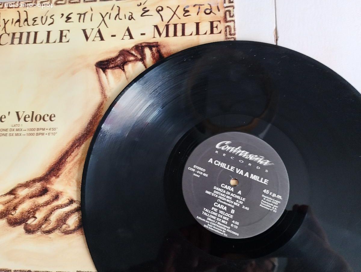 Discos de vinilo: A Chille Va A Mille &ndash; Danza Di Achille,1993 Electronic Techno - Foto 3