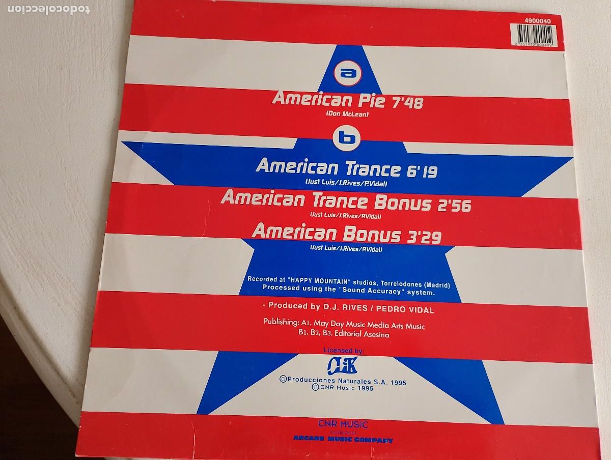 Discos de vinilo: Just Luis &lrm;&ndash; American Pie 1995,Electronic - Foto 3