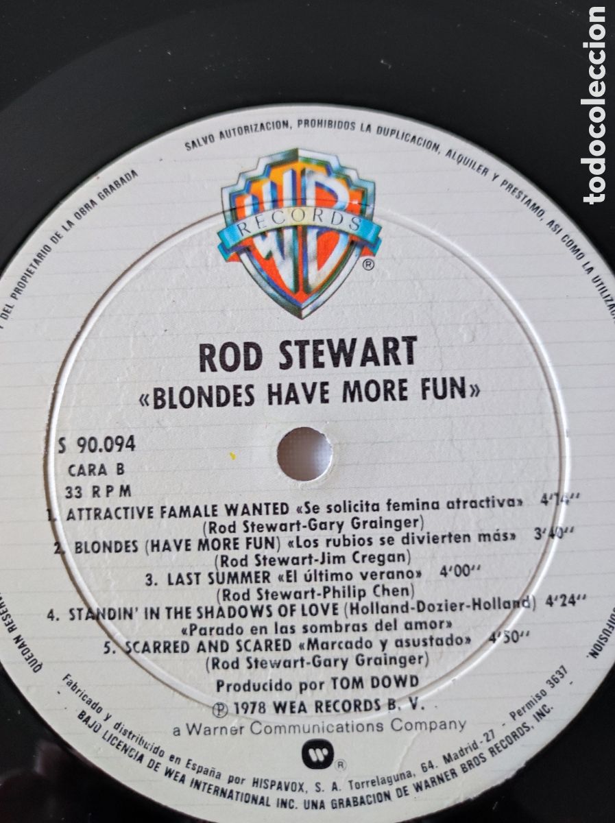 Discos de vinilo: ROD STEWART - BLONDES HAVE MORE FUN - Foto 5