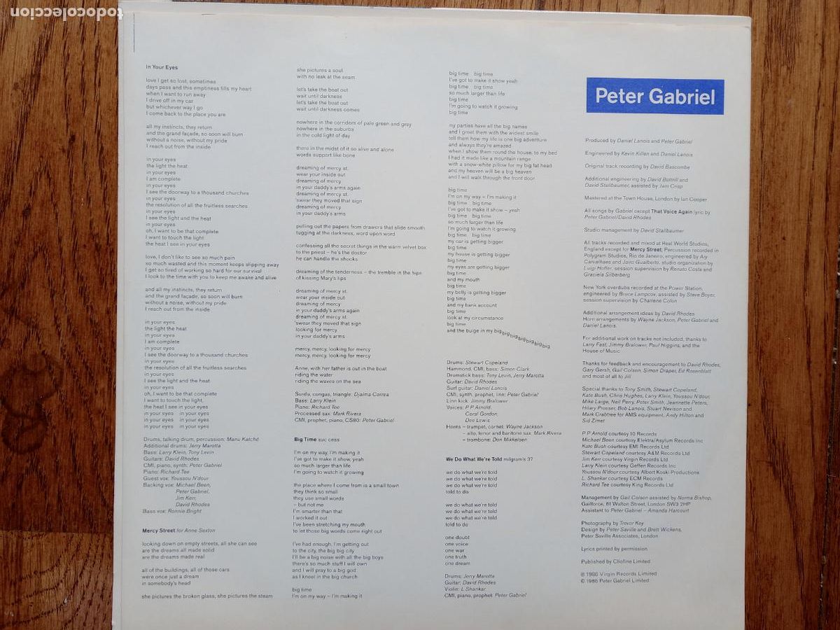 Discos de vinilo: Peter Gabriel (ex-Genesis) - So - Foto 5
