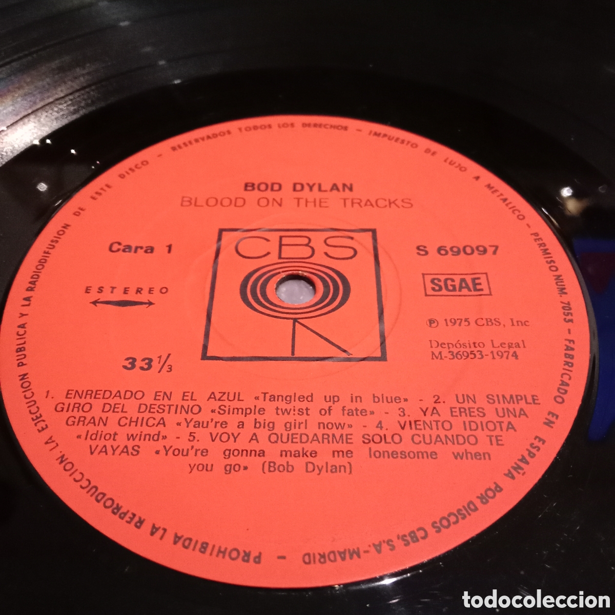 Discos de vinilo: BOB DYLAN - BLOOD ON THE TRACKS - LP - Foto 8