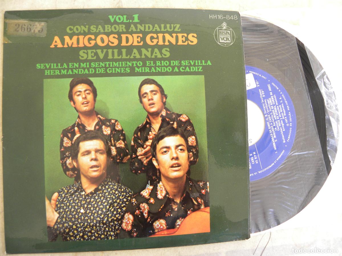 Discos de vinilo: AMIGOS DE GINES -CON SABOR ANDALUZ VOL. -EP 1974 -BUEN ESTADO -PEDIDO MINIMO 3 EUROS