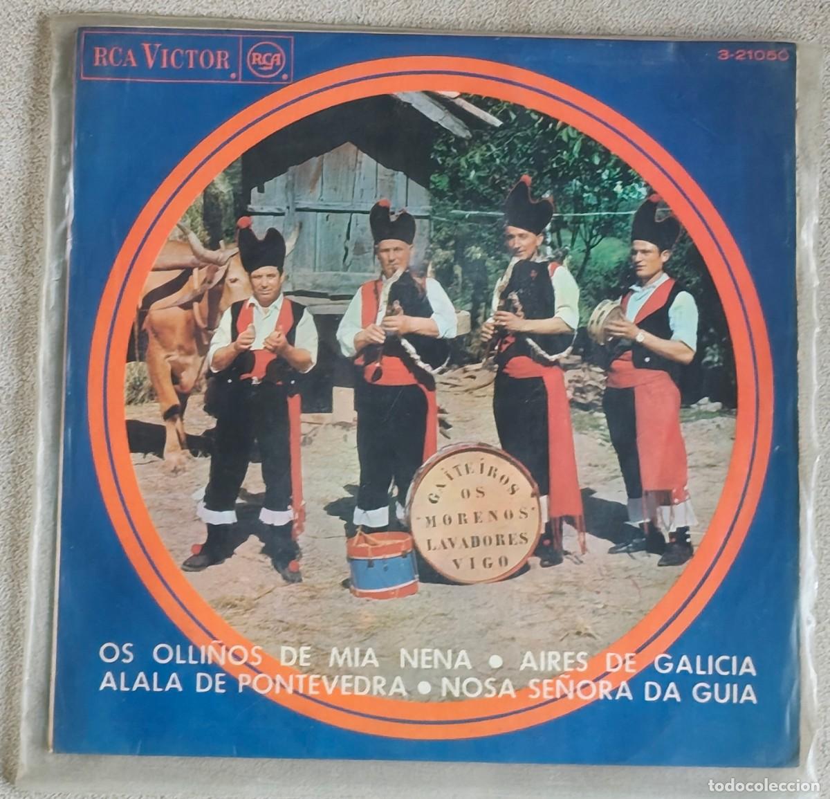 Discos de vinilo: E.P.: GAITEROS OS MORENOS DE LAVADORES (OS OLLI&Ntilde;OS DE MIA NENA / AIRES DE GALICIA / ...)