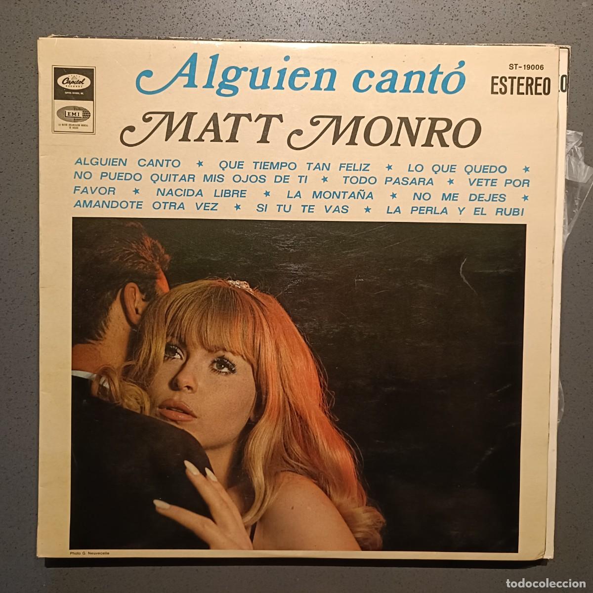 Discos de vinilo: Matt Monro - Alguien Cant&oacute; - LP. sello Capital/EMI 1969