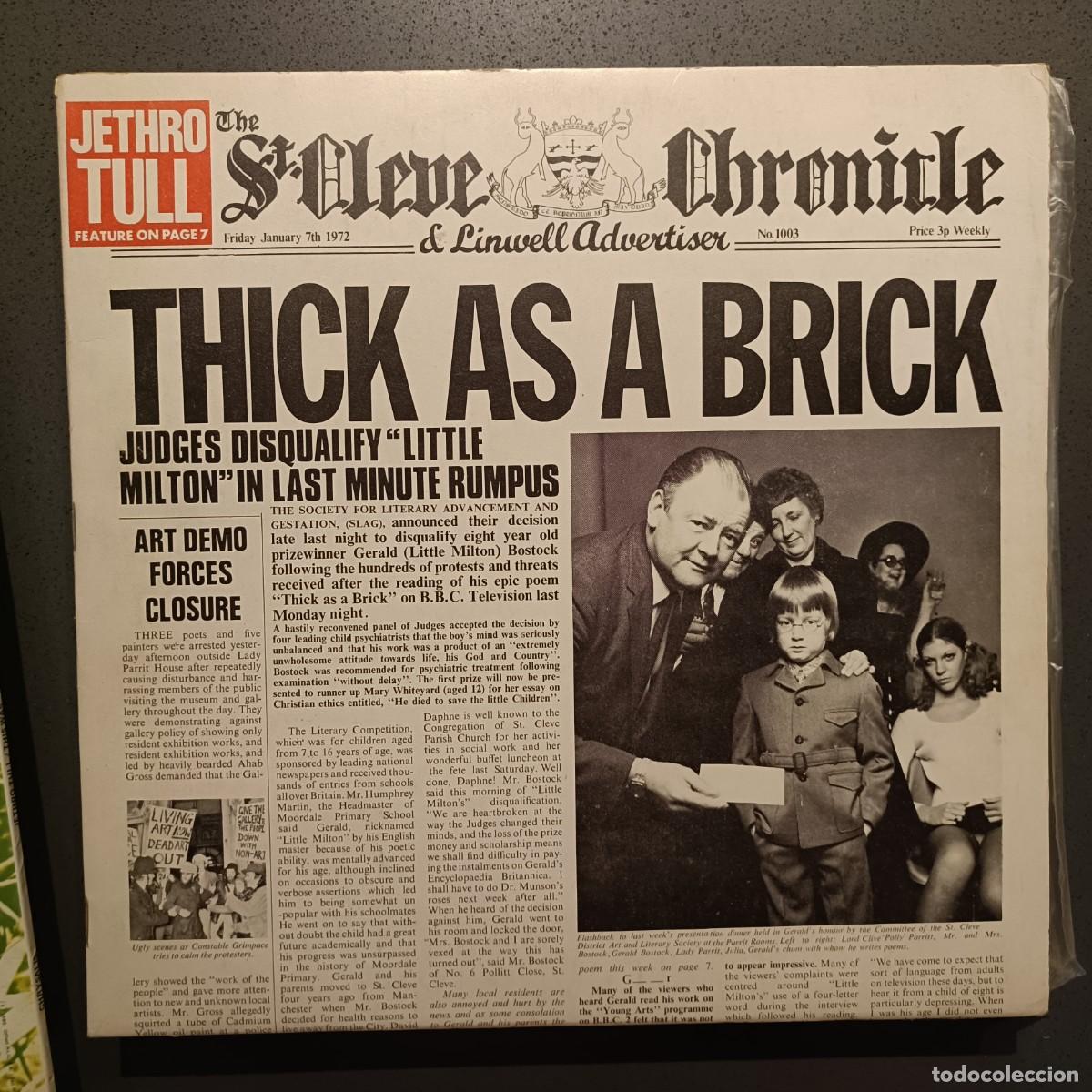 Discos de vinilo: Jethro Tull - Thick As A Brick - LP. sello Chrysalis 1972
