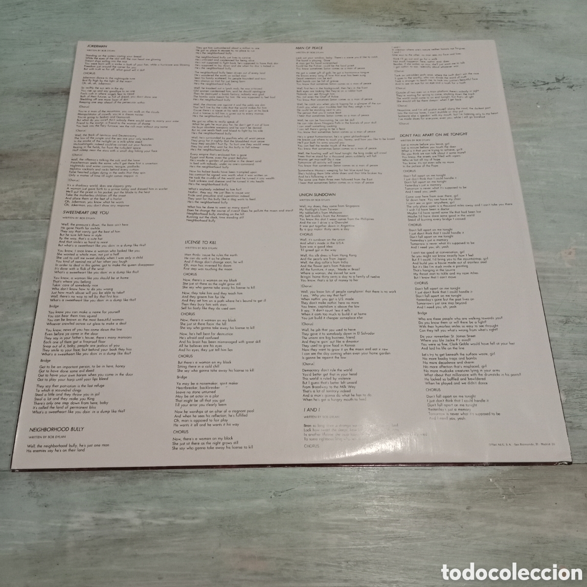 Discos de vinilo: BOB DYLAN - INFIDELS - LP - Foto 4
