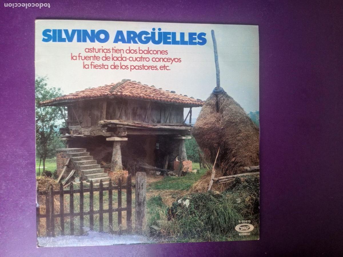Discos de vinilo: SILVINO ARG&Uuml;ELLES - LP MOVIEPLAY 1975 - ASTURIAS FOLK - BRA&Ntilde;A ARISTEBANO, FIESTA DE PASTORES, ETC