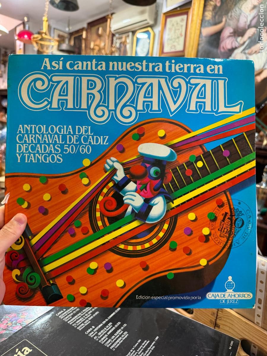 Discos de vinilo: LP ASI CANTA NUESTRA TIERRA EN CARNAVAL - ANTOLOGIA CARNAVAL CADIZ A&Ntilde;OS 50/60