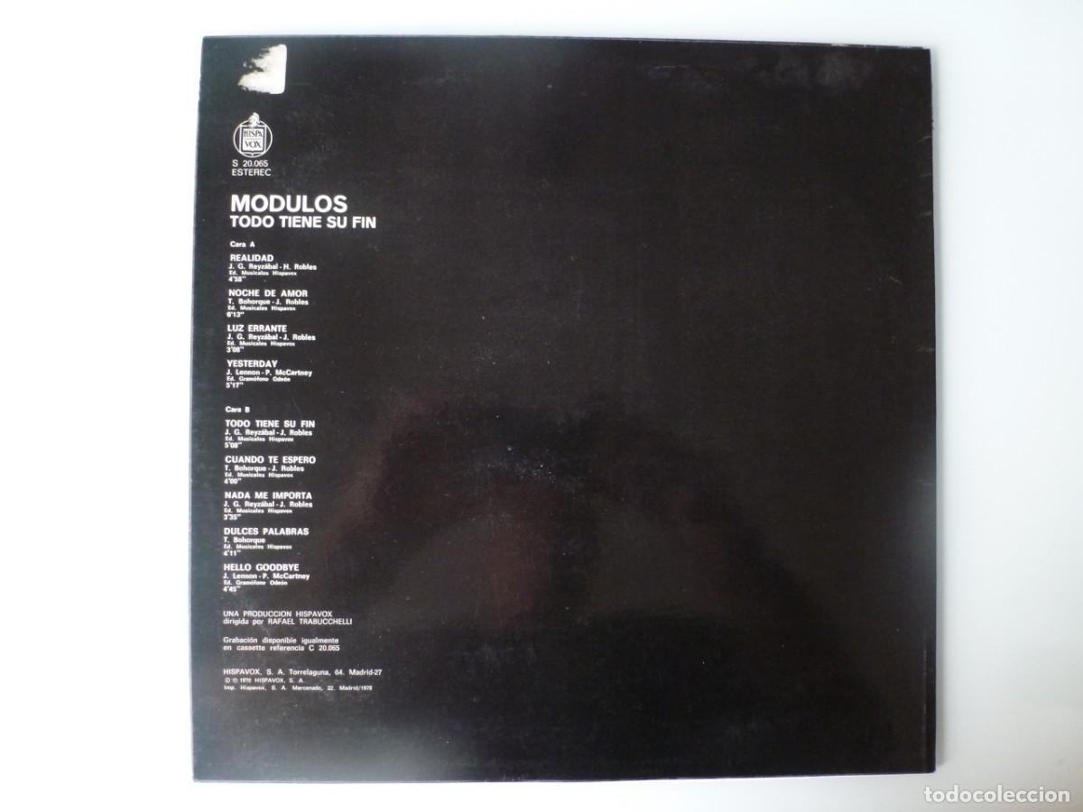 Discos de vinilo: MODULOS - TODO TIENE SU FIN (LP HISPAVOX 1978) - Foto 2