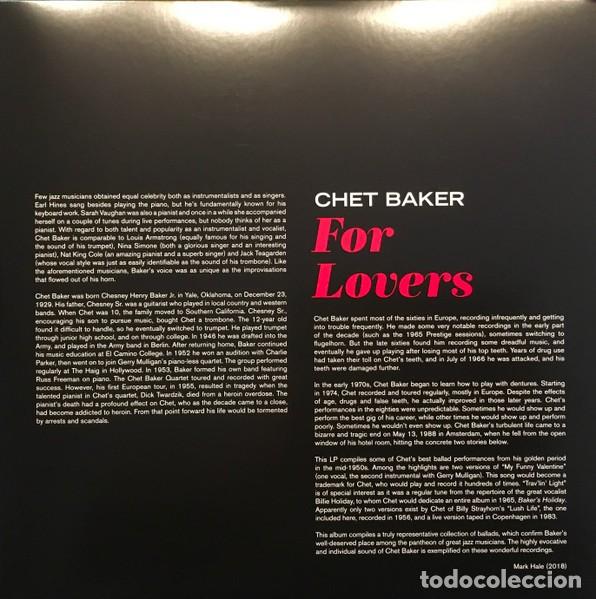 Discos de vinilo: Chet Baker &ndash; For Lovers LP - Foto 2