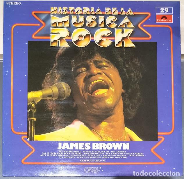 Discos de vinilo: James Brown - Historia de la M&uacute;sica Rock - LP Polydor ref. 28 61 296. Edici&oacute;n espa&ntilde;ola 1982.