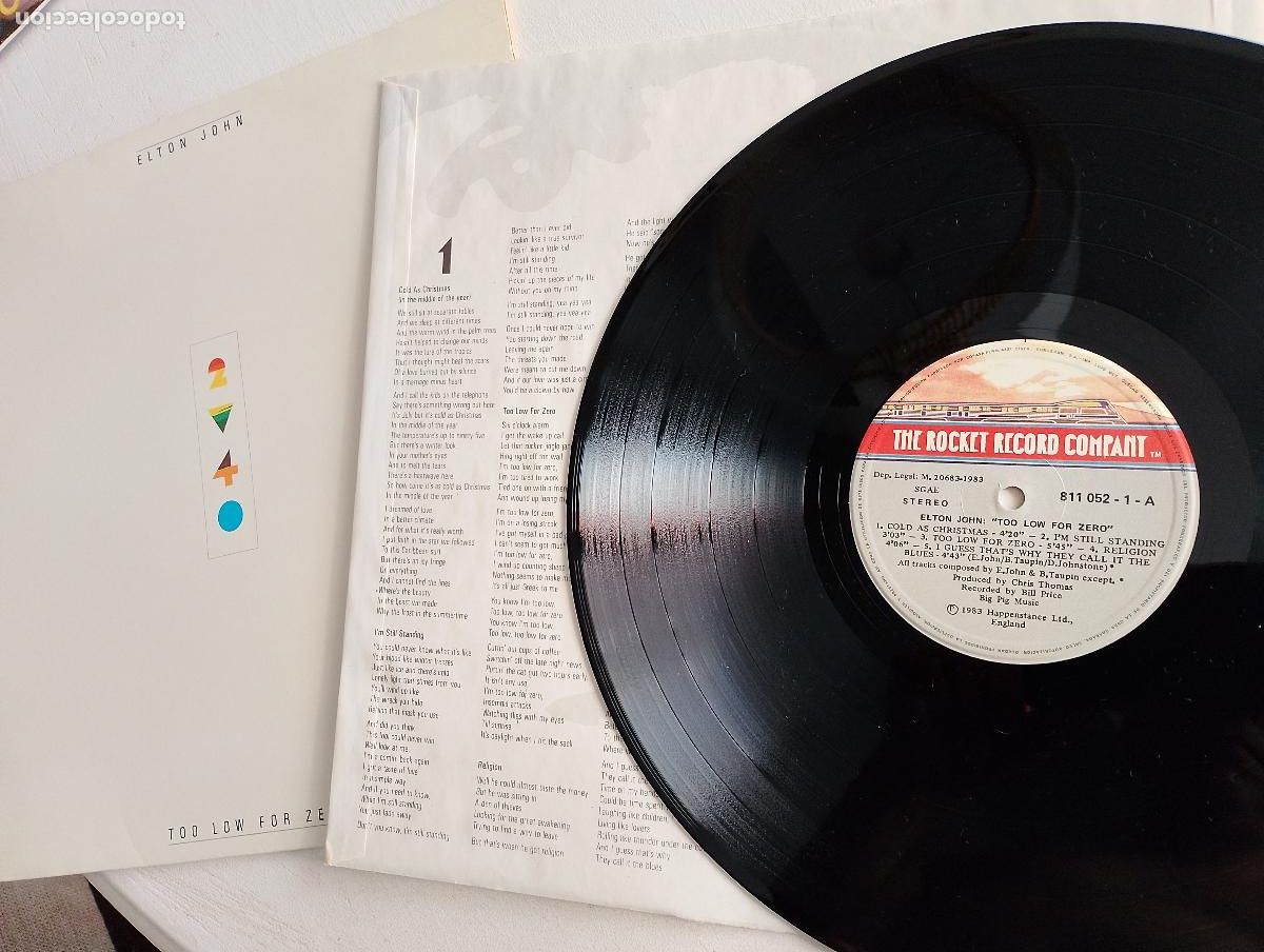 Discos de vinilo: Elton John &ndash; Too Low For Zero,1983, Pop Rock - Foto 4