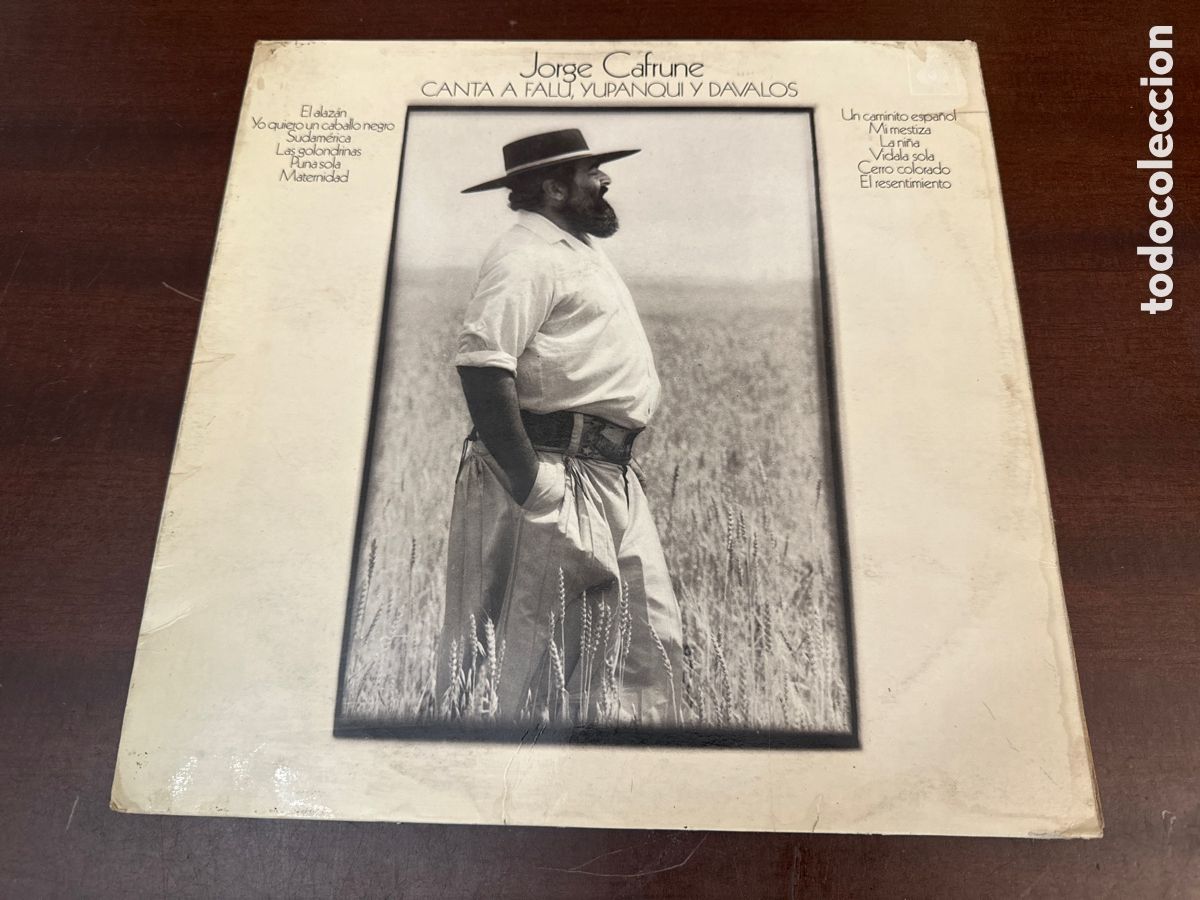Discos de vinilo: JORGE CAFRUNE - CANTA A FALU, YUPANQUI Y DAVALOS LP - ORIGINAL ESPA&Ntilde;OL - CBS RECORDS 1972