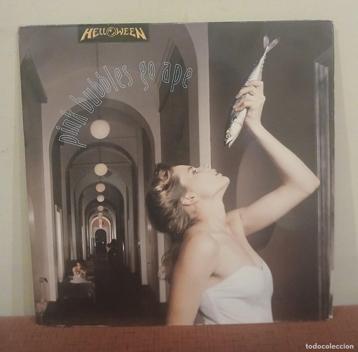 Discos de vinilo: VINILO PINK BUBBLES GO APE - LP GATEFOLD DE HELLOWEEN EN BUEN ESTADO