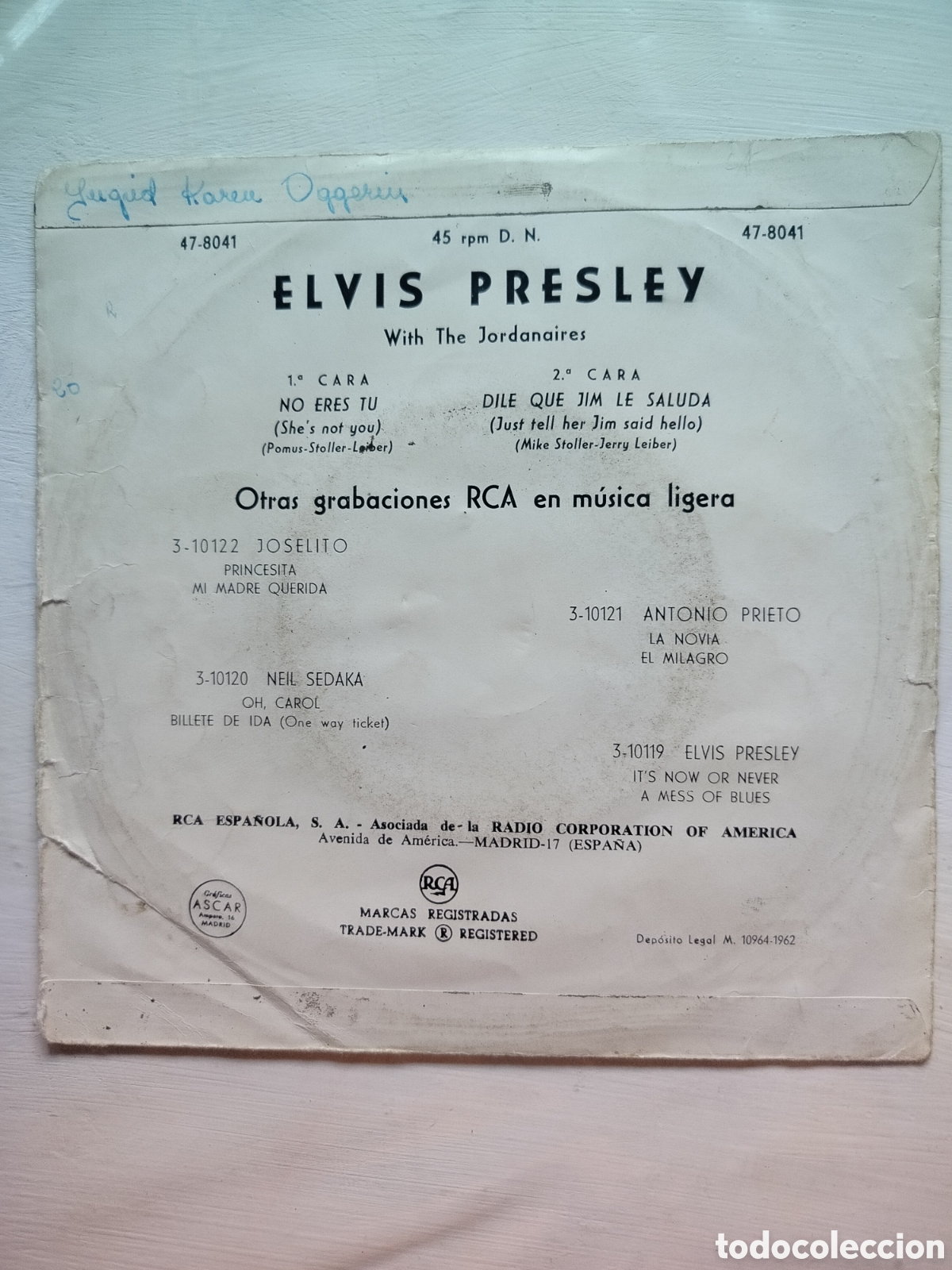 Discos de vinilo: Elvis Presley Single 1962 - Foto 2