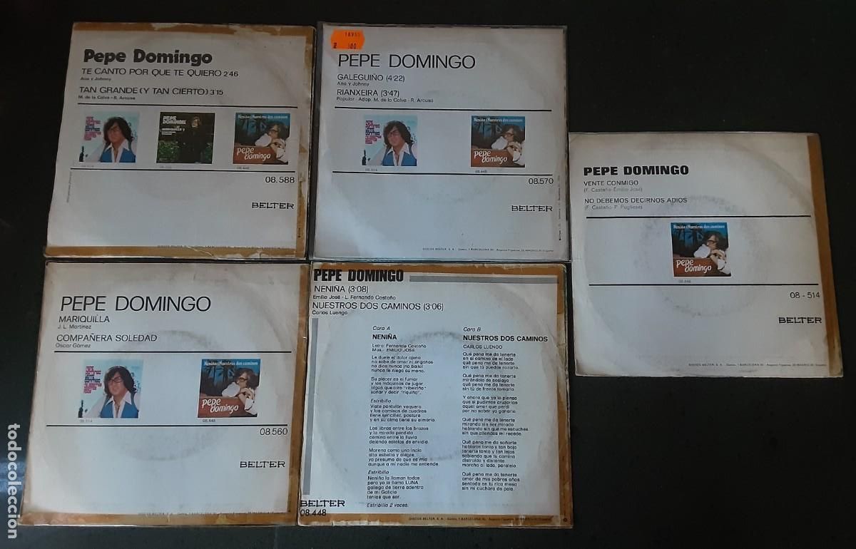 Discos de vinilo: 5 singles de Pepe Domingo Casta&ntilde;o - Foto 2